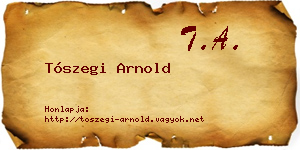 Tószegi Arnold névjegykártya