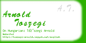 arnold toszegi business card